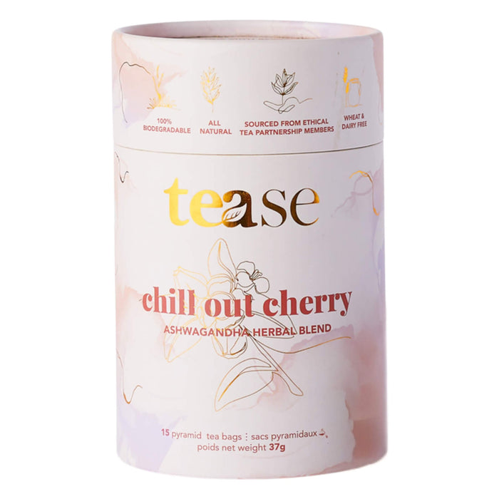 Container of Tease Tea Chill Out Cherry 15 Pyramid Tea Bags