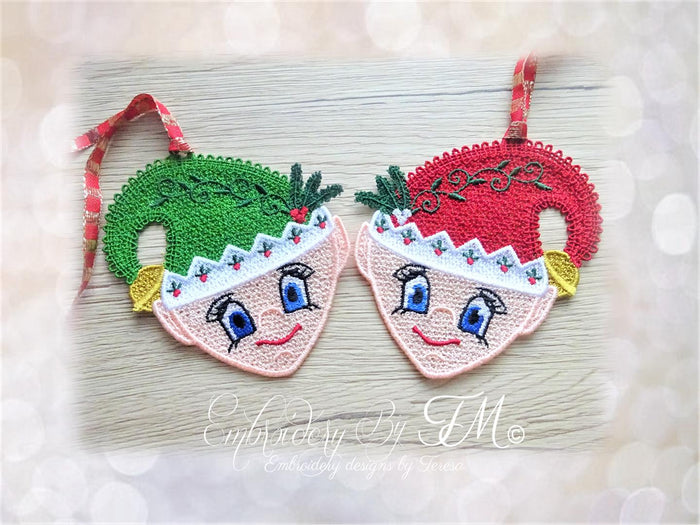 Christmas head of the elf FSL / 4x4 hoop
