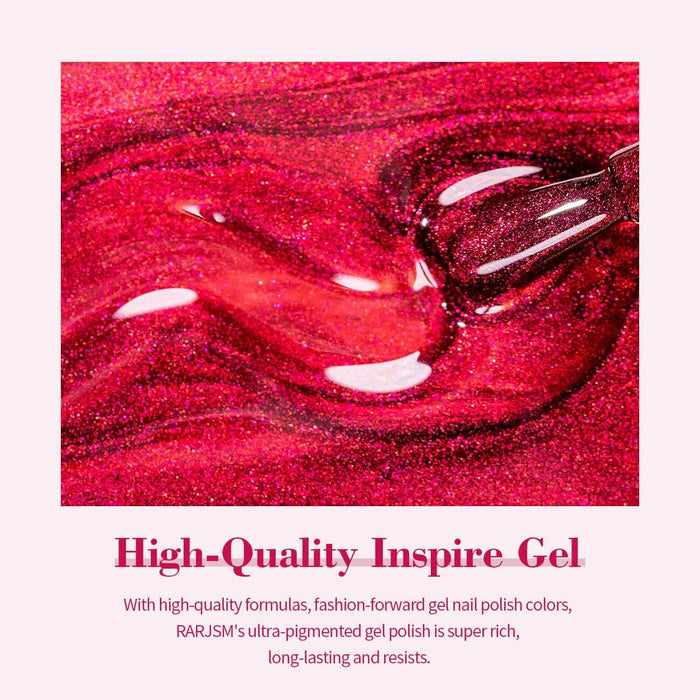 Christmas Red Glitter Cat Eye Gel Polish for Festive Holiday Nails