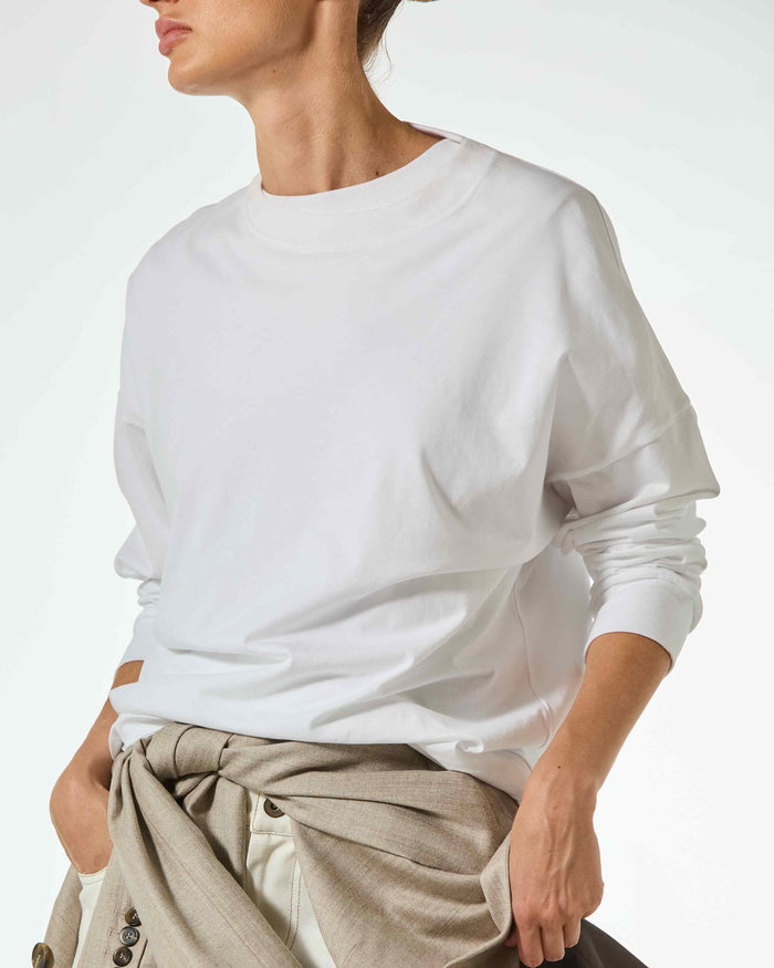 Classic Cotton Long Sleeve T-Shirt - White
