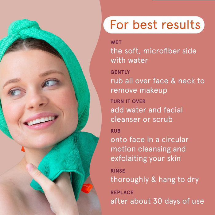 Cleanlogic Dual-Texture Face Cloth for Sensitive Skin 1Pc  منشفة الوجه من كلين لوجك