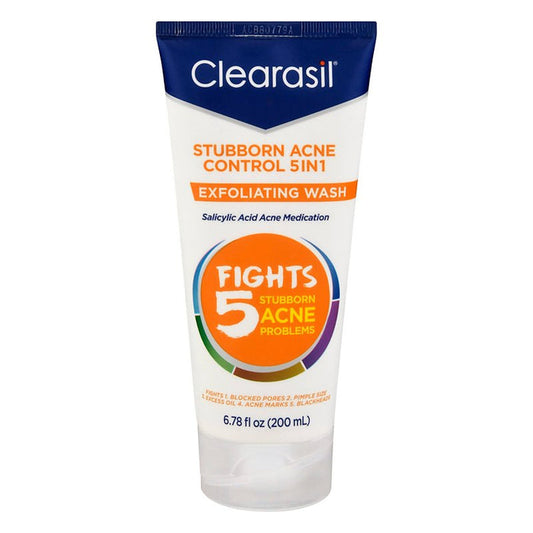 CLEARASIL Stubborn Acne Control 5 In 1 Exfoliating Wash غسول علاج الحبوب من كليرسل