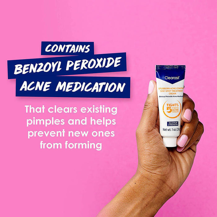 CLEARASIL Stubborn Acne Control 5 In 1 Spot Treatment Cream كريم موضعي لعلاج حبوب البشرة