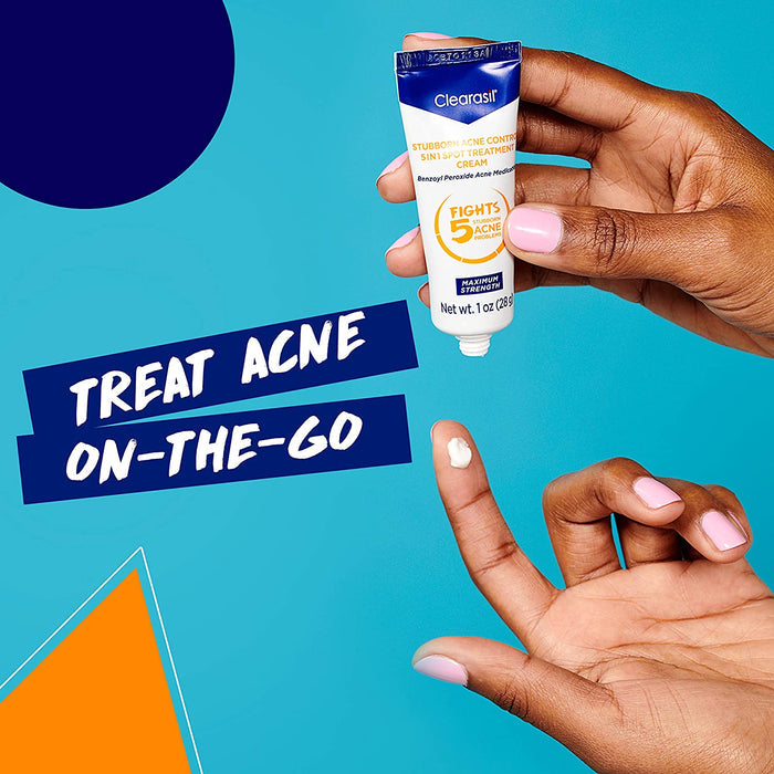 CLEARASIL Stubborn Acne Control 5 In 1 Spot Treatment Cream كريم موضعي لعلاج حبوب البشرة