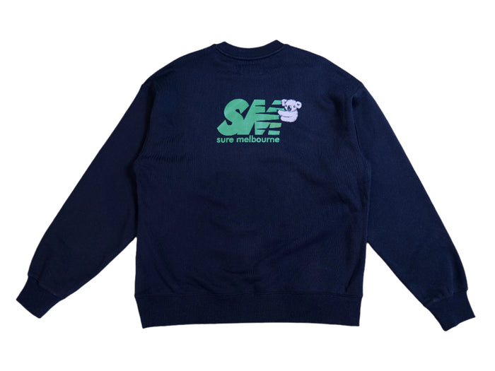 Clippy Heavy Fleece Crew - Black / Dark Green