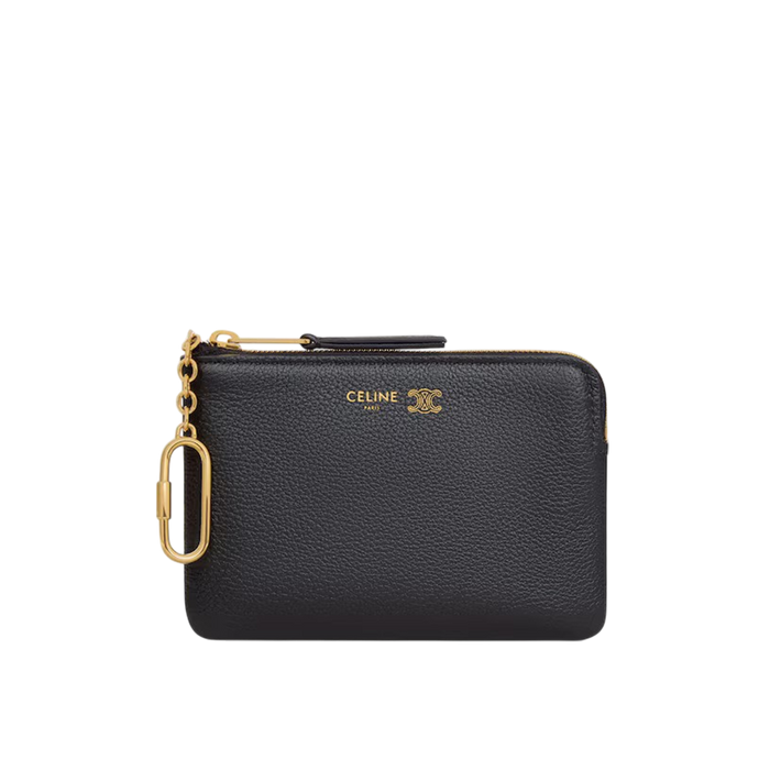 Coin Purse Triomphe Stamp in Supple Grained Calfskin