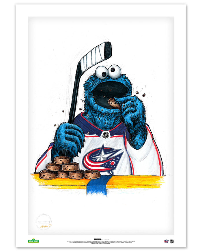 Cookie Monster x NHL Blue Jackets Limited Edition Art Print