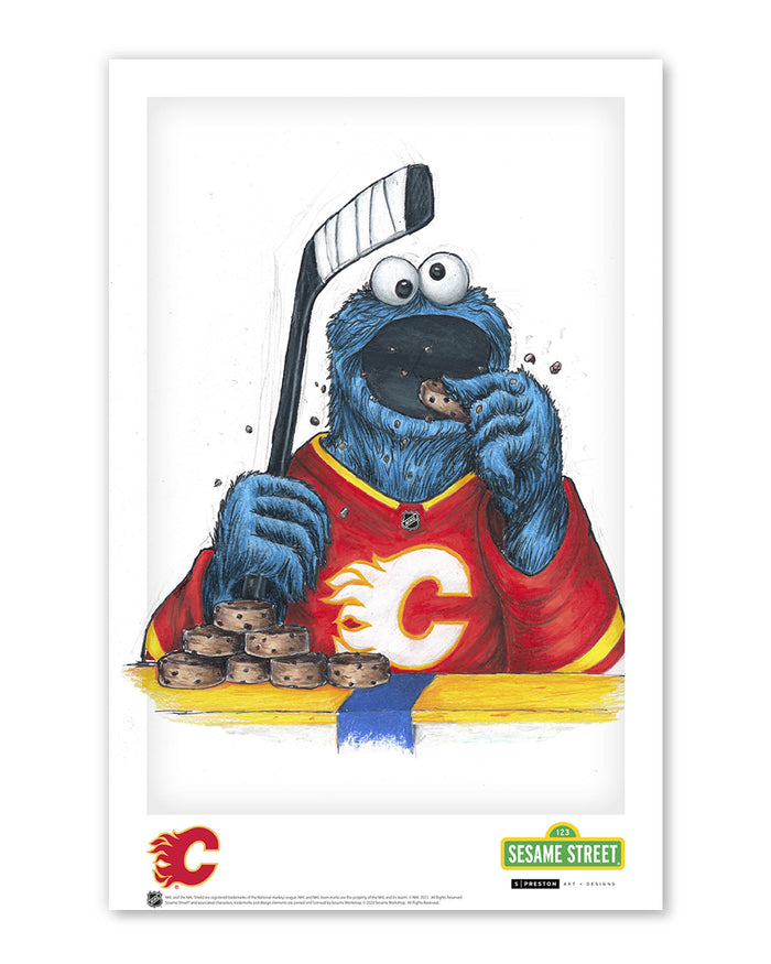 Cookie Monster x NHL Flames Limited Edition Art Print