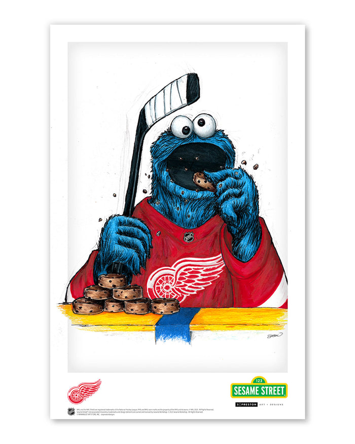 Cookie Monster x NHL Red Wings Limited Edition Art Print