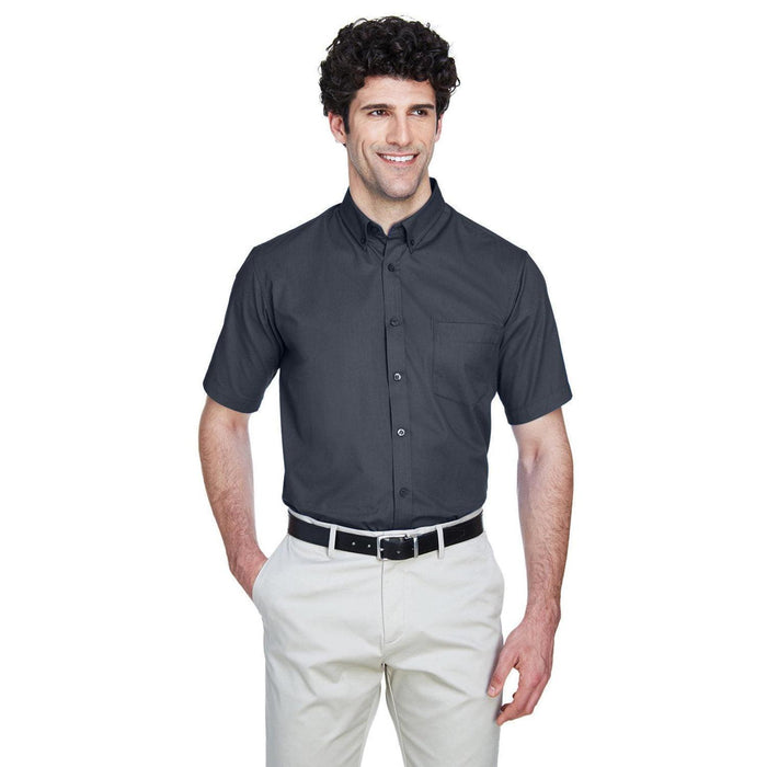 Core 365 Optimum Short-Sleeve Twill Shirt-Men's Dress Shirts-CORE365-Carbon-S-Thread Logic