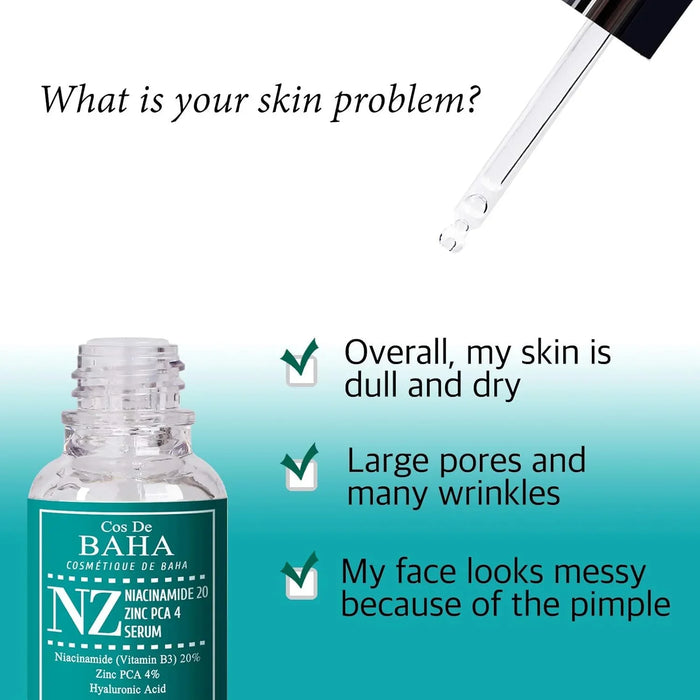 [Cos De BAHA] NZ Niacinamid 20% + Zink PCA 4% Serum 30ml - Ballagrio