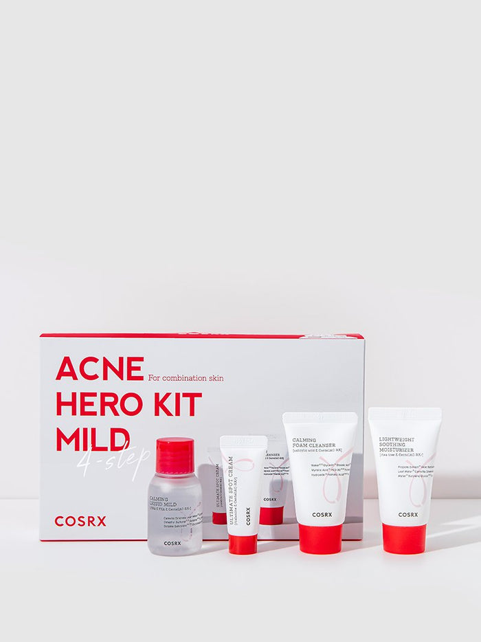 COSRX Acne Hero Kit Mild 4 Step مجموعة العناية للبشرة الحساسة والحبوب