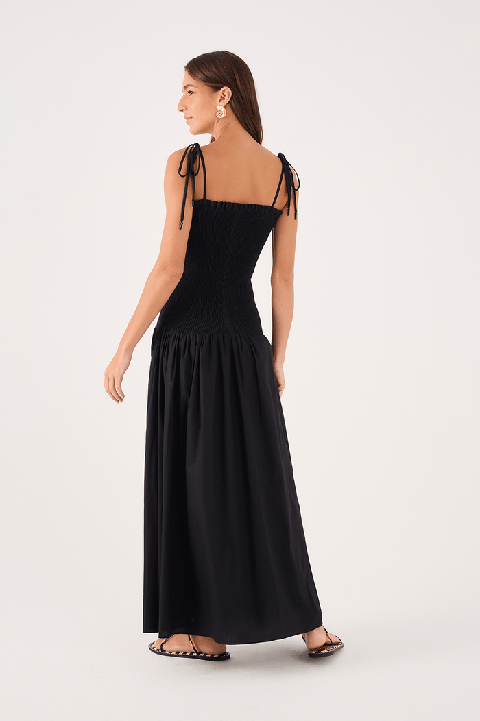 Cotton Cropped Smocked Dress