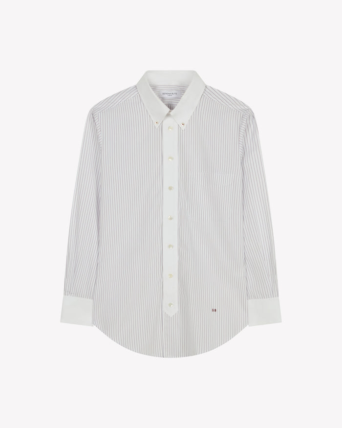 Cotton Johnny Shirt - Burgundy Stripe