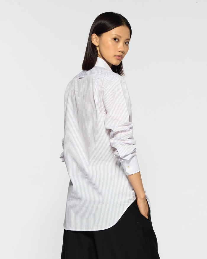 Cotton Johnny Shirt - Burgundy Stripe