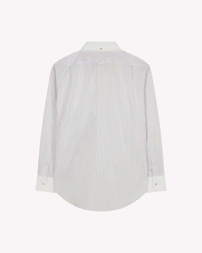 Cotton Johnny Shirt - Burgundy Stripe