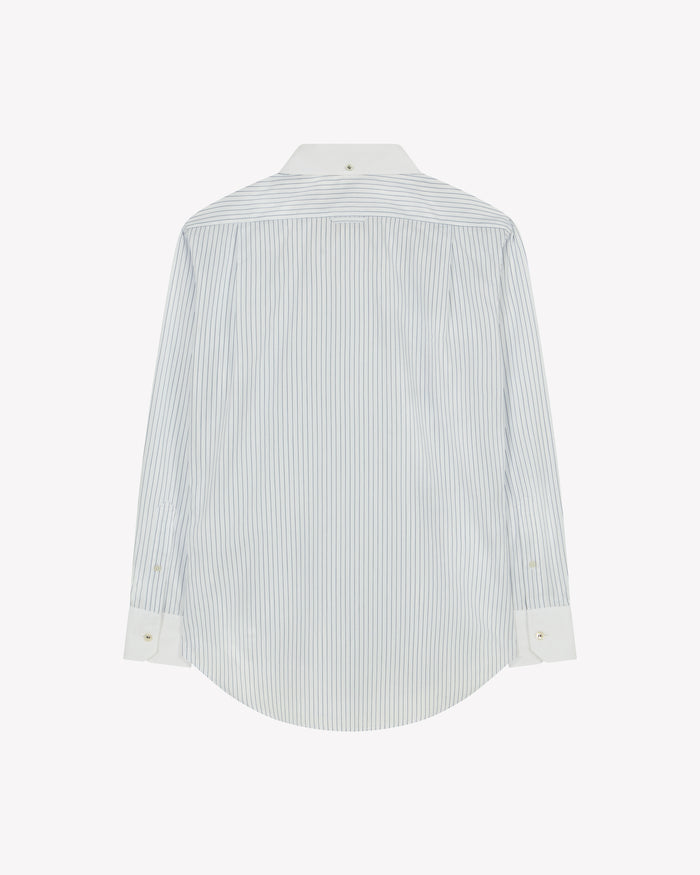 Cotton Johnny Shirt - Navy Blue Stripe