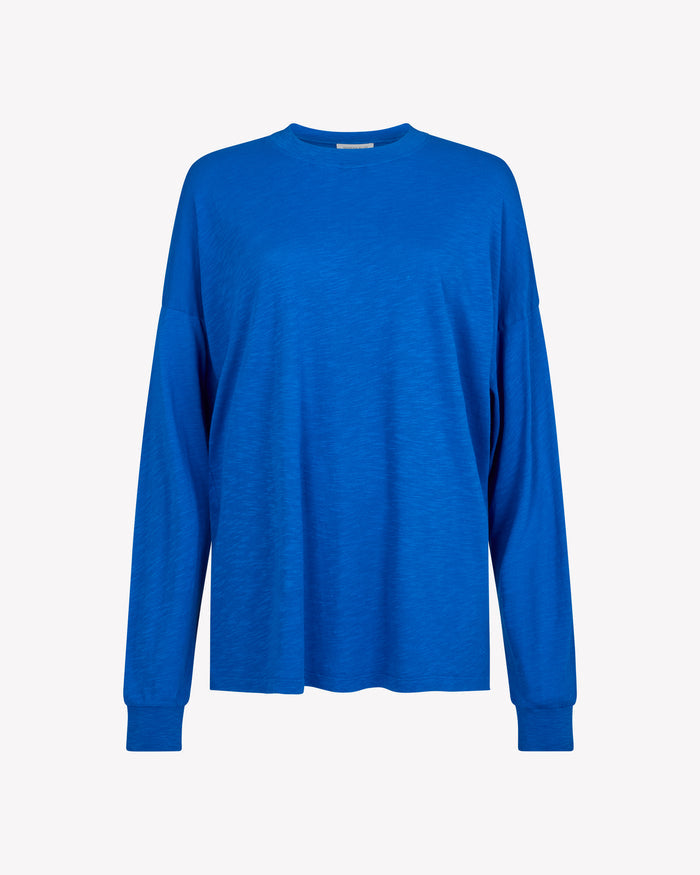 Cotton Long Sleeve T-Shirt - Lapis Blue