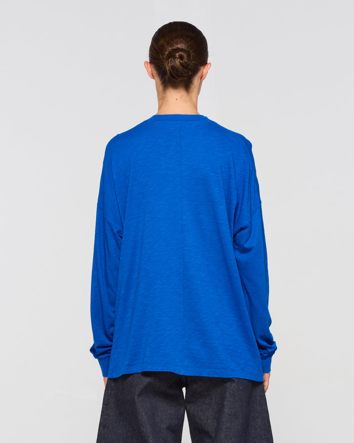 Cotton Long Sleeve T-Shirt - Lapis Blue