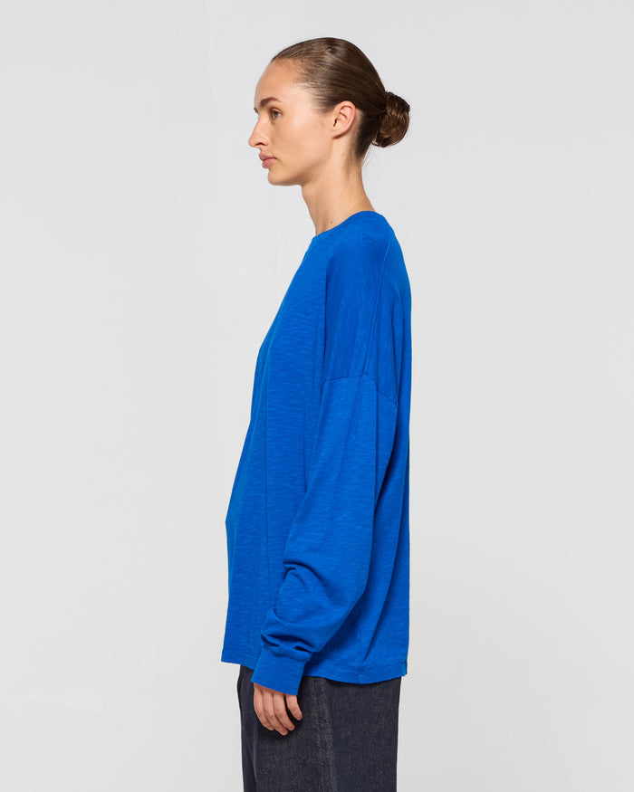 Cotton Long Sleeve T-Shirt - Lapis Blue