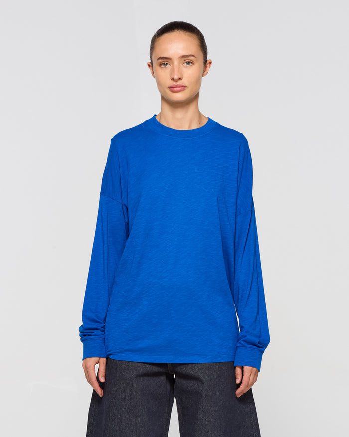 Cotton Long Sleeve T-Shirt - Lapis Blue