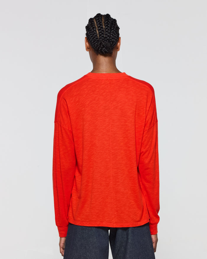 Cotton Long Sleeve T-Shirt - Red