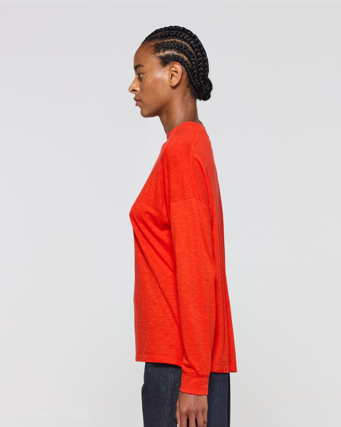 Cotton Long Sleeve T-Shirt - Red