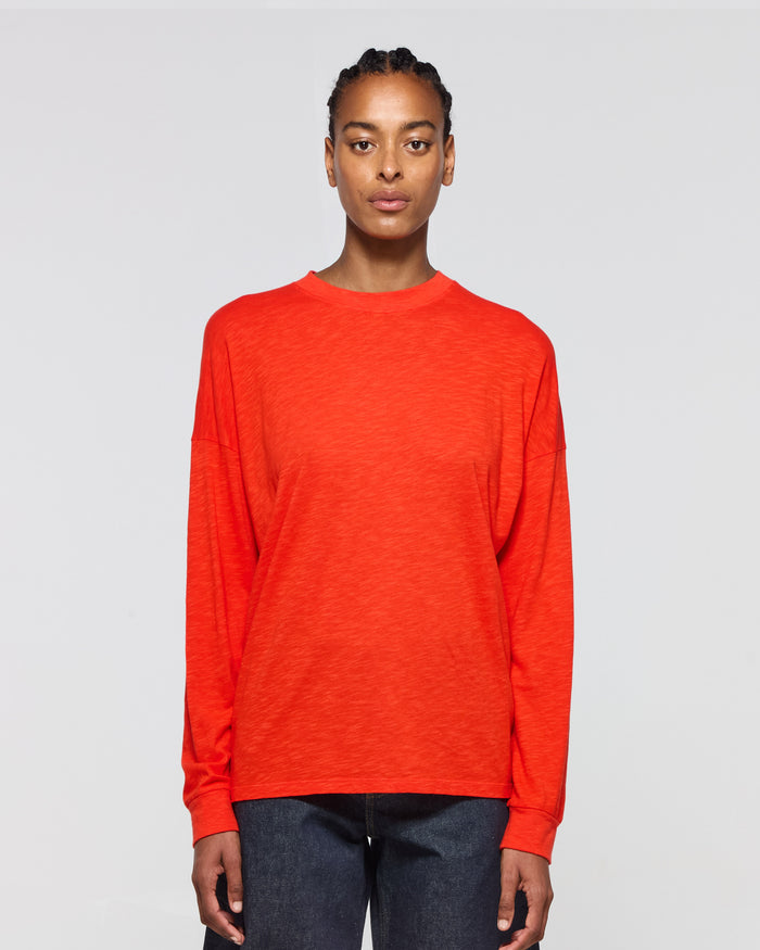 Cotton Long Sleeve T-Shirt - Red