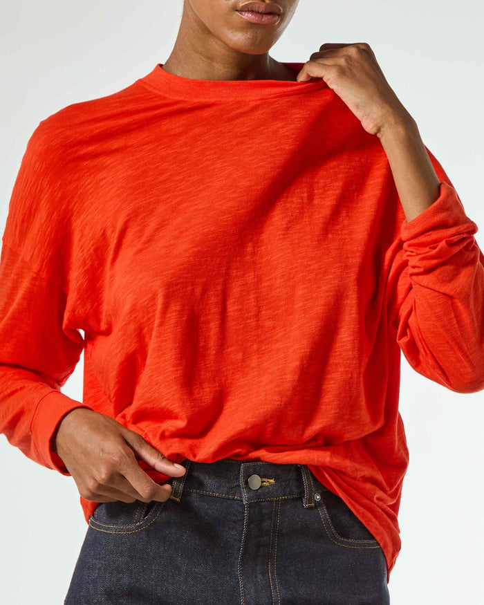 Cotton Long Sleeve T-Shirt - Red