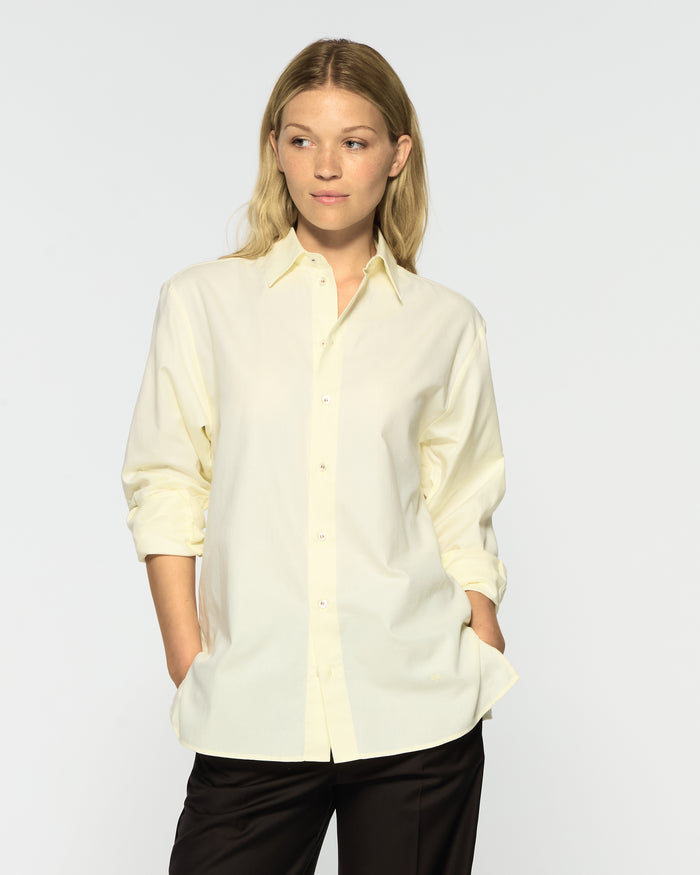 Cotton Oversized Shirt - Butter Yellow