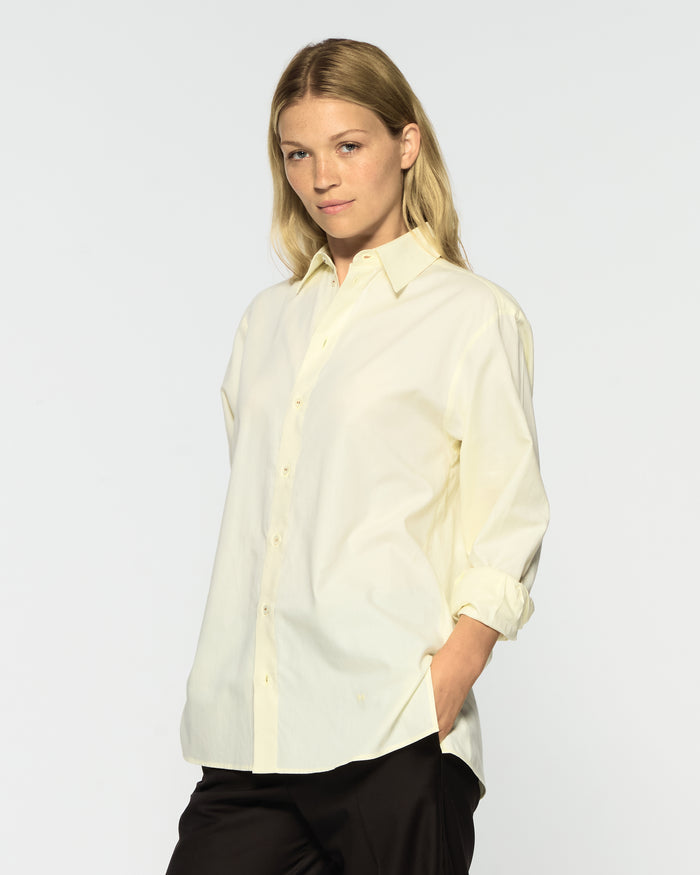 Cotton Oversized Shirt - Butter Yellow