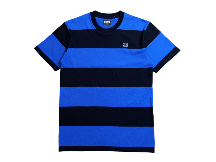 Crew Embroidered Stripe T-Shirt - Blue / Black / White