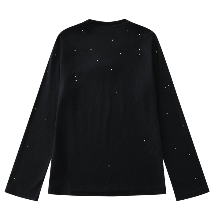 Crystal-embellished cotton-blend top