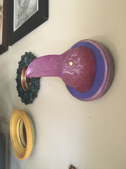 CRYSTAL RAVEN GLOW IN THE DARK WALL BUST