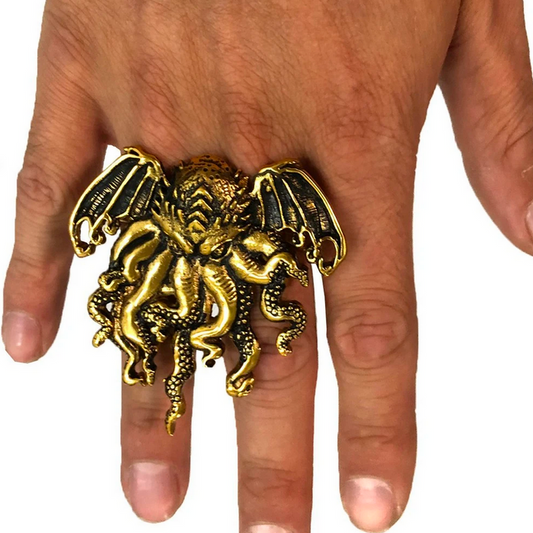 CTHULHU RING - DOUBLE FINGER (BRASS)