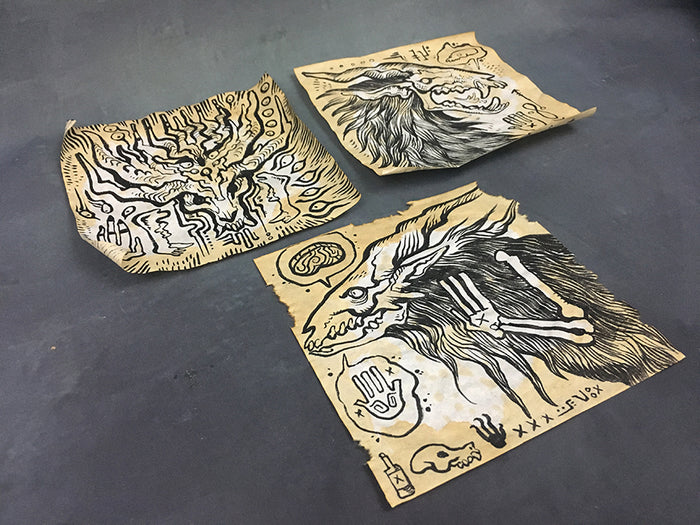 CULT CREATURE INK DRAWINGS
