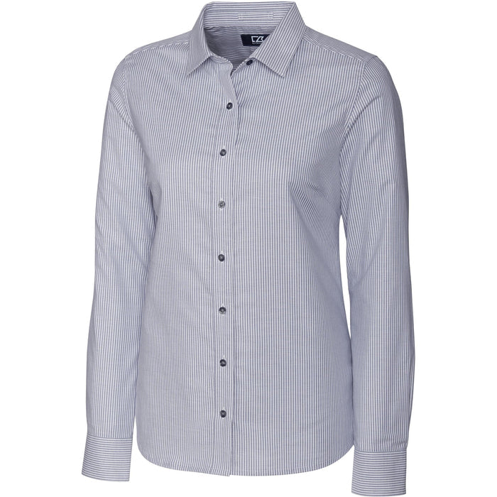 Cutter & Buck Women's Long Sleeve Stretch Oxford Stripe