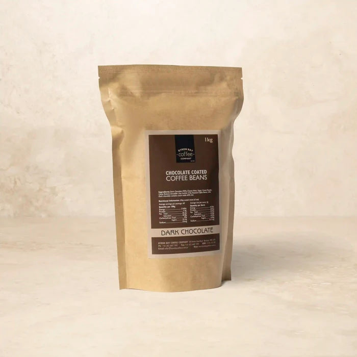 Gourmet coffee snack - roasted coffee beans wrapped in dark chocolate
