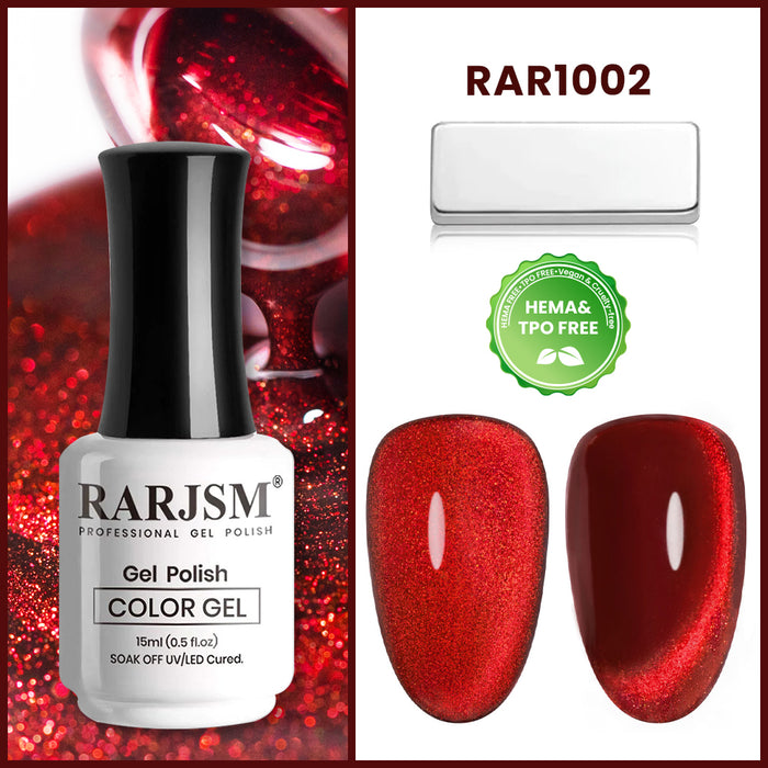 Dark wine red cat eye gel polish gradient nail art magnetic shimmer elegant romantic evening wear