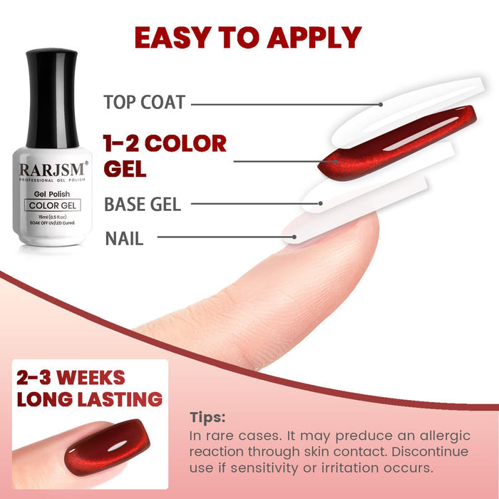Easy to apply cat eye gel polish top coat 1-2 color gel base gel nail 2-3 weeks long-lasting tutorial