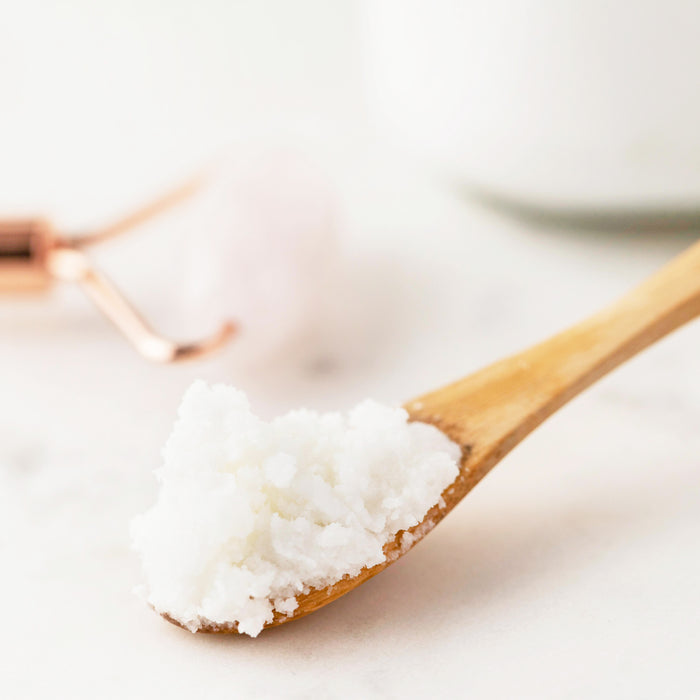 Spoon with Dead Sea Mineral Salts in it