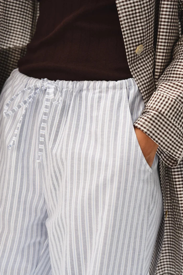 Donni The Oxford Stripe Drawstring Pant