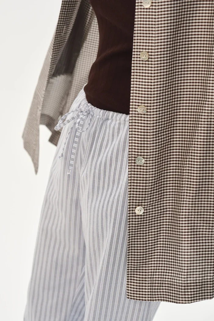 Donni The Oxford Stripe Drawstring Pant