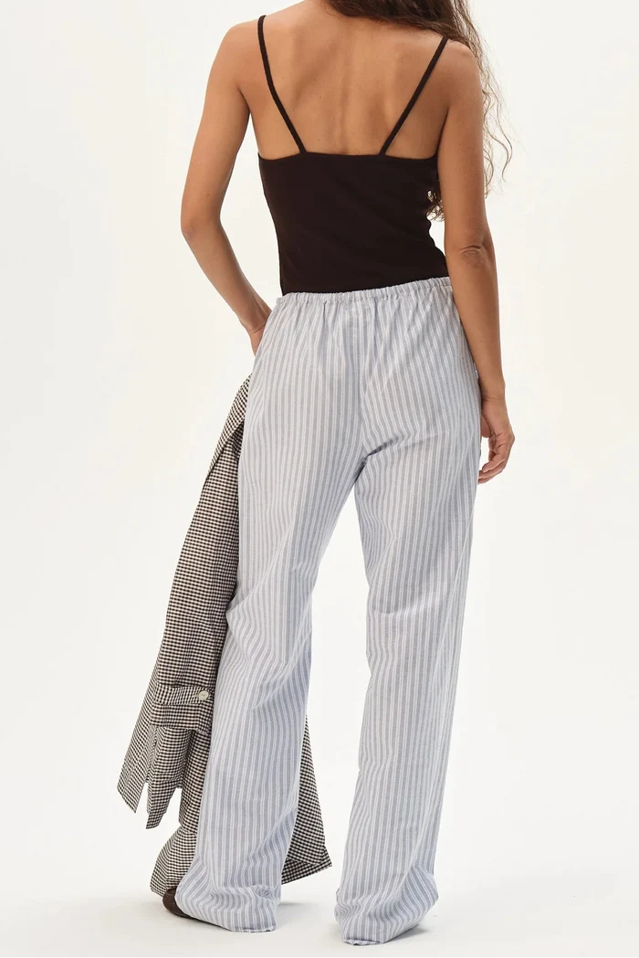 Donni The Oxford Stripe Drawstring Pant