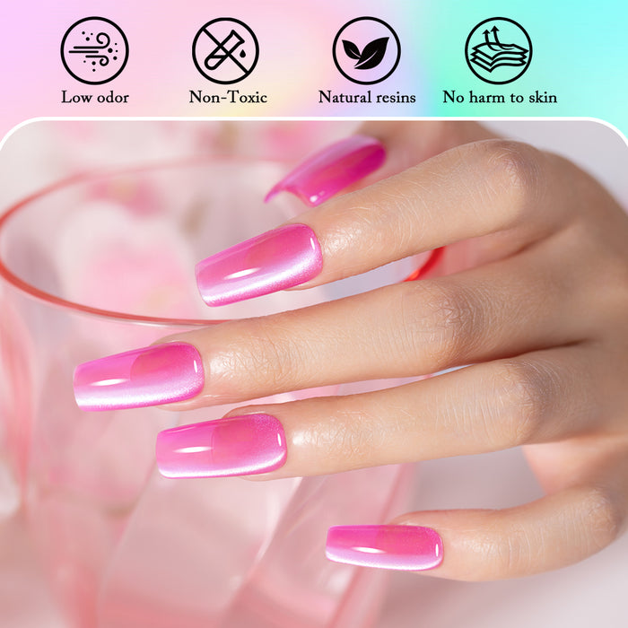 Dopamine Neon Cat Eye Gel Polish Set - 6 Colors Summer Vibrant Collection 7.5ml - TPO & HEMA Free