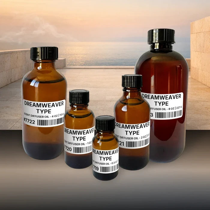 Dreamweaver Type Scent Diffuser Oil - 8 lb | 3.63 kg fragrance bottle image with atmospheric background for Scent Diffuser Oil. Premium lifestyle product photo for fragrance listing.