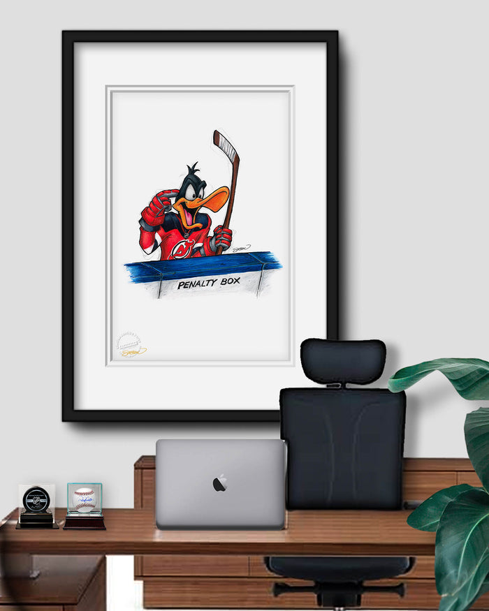 Duck Season Hockey Season x NHL Devils Daffy Duck Limited Edition Art Print