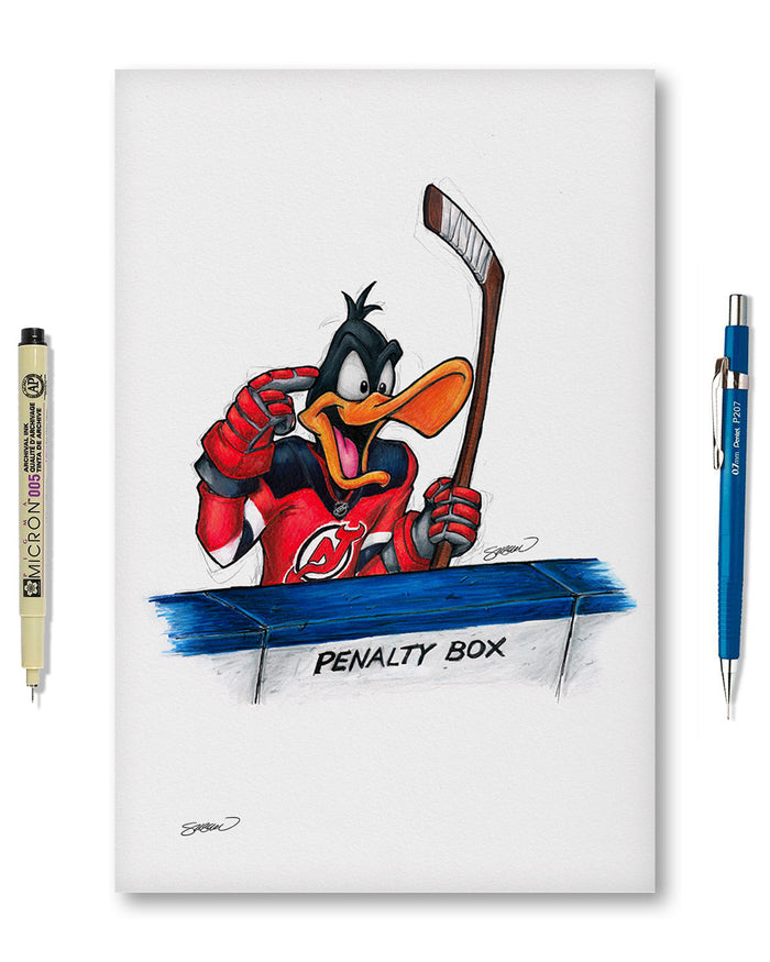Duck Season Hockey Season x NHL Devils Daffy Duck Limited Edition Art Print