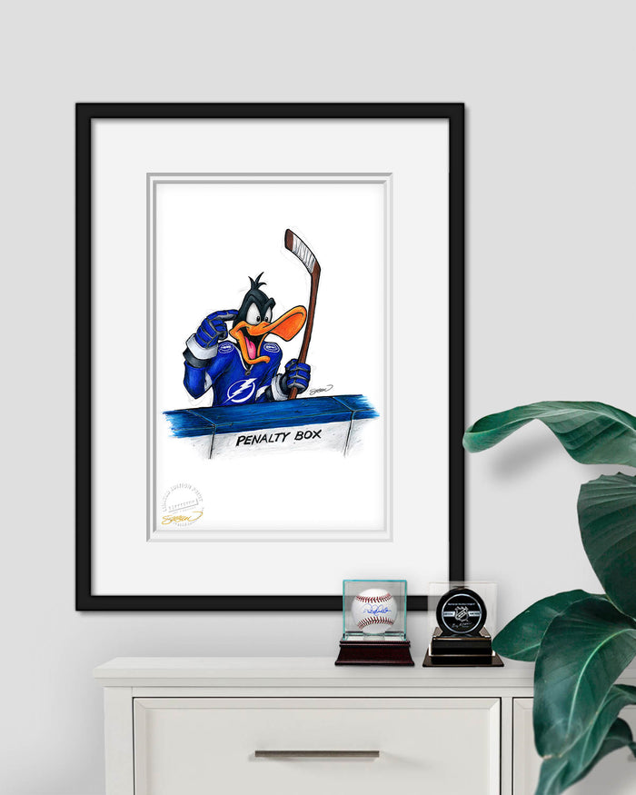 Duck Season Hockey Season x NHL Lightning Daffy Duck Limited Edition Art Print