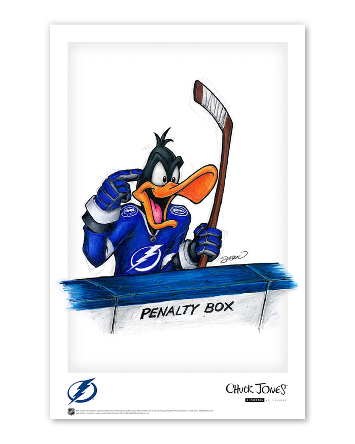 Duck Season Hockey Season x NHL Lightning Daffy Duck Limited Edition Art Print
